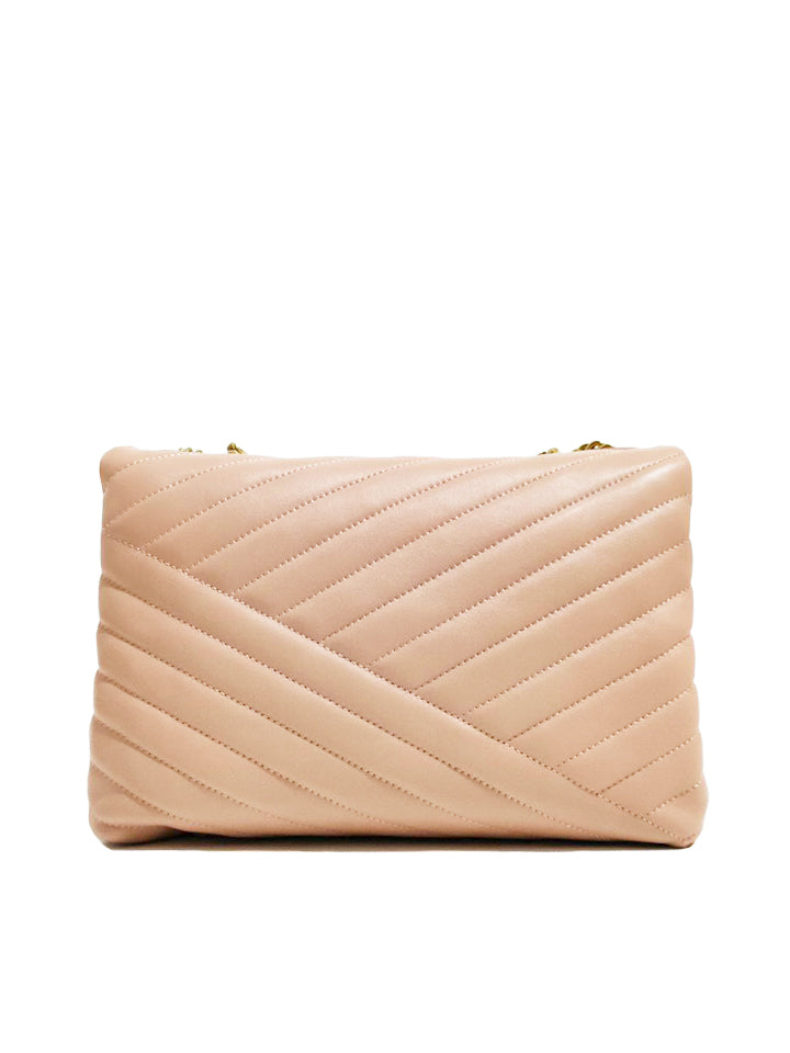 Tory Burch 58465 Kira Chevron Convertible Shoulder Bag Pink Moon
