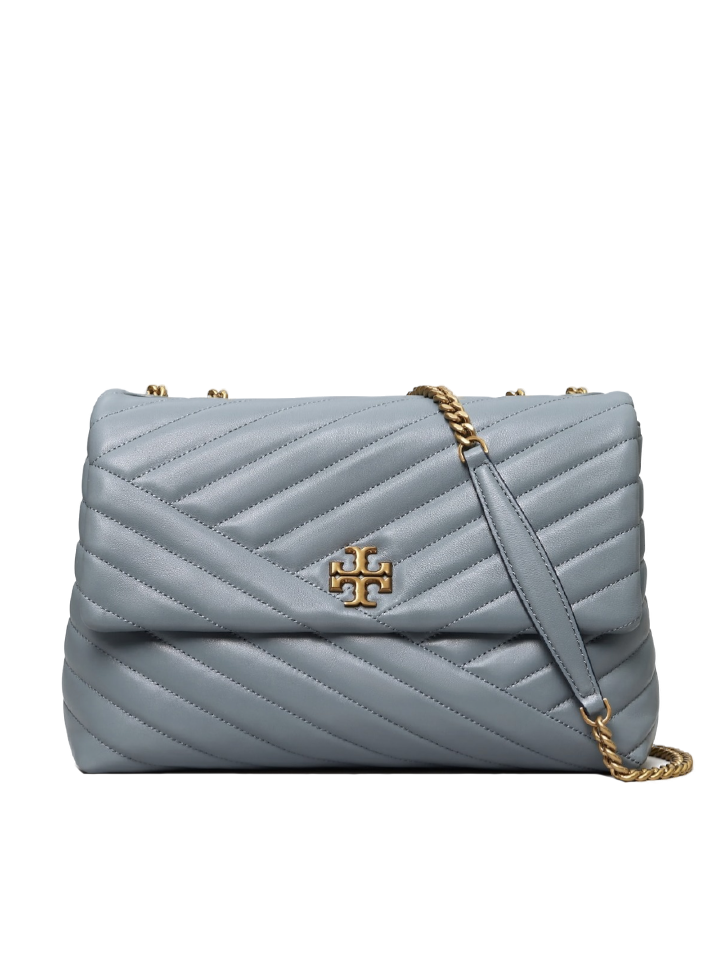Tory Burch 58465 Kira Chevron Convertible Shoulder Bag Rainwater/Dark Gold