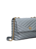 Tory Burch 58465 Kira Chevron Convertible Shoulder Bag Rainwater/Dark Gold