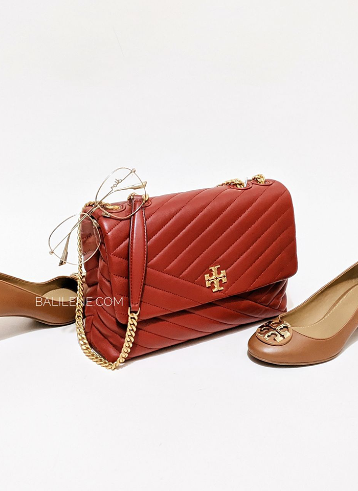 Tory Burch 58465 Kira Chevron Convertible Shoulder Bag Redstone