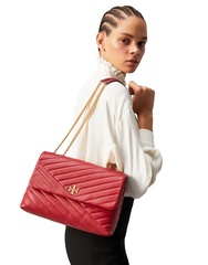 Tory Burch 58465 Kira Chevron Convertible Shoulder Bag Redstone