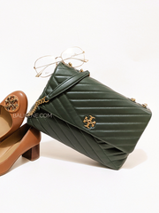 Tory Burch 58465 Kira Chevron Convertible Shoulder Bag Sycamore