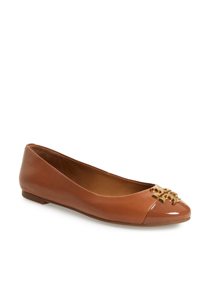 Tory Burch 60226 Everly Ballet Nappa Leather Tan