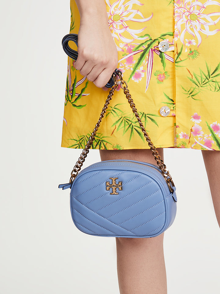 Tory Burch 60227 Kira Chevron Camera Bag Bluewood