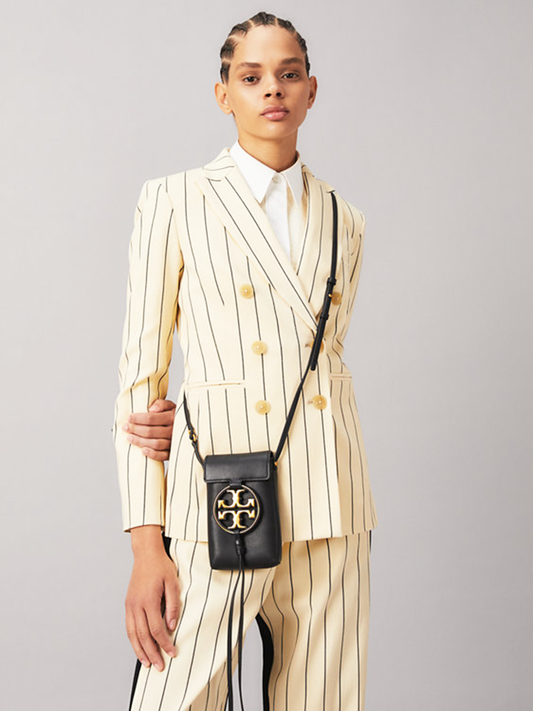 Tory Burch 61183 Miller Metal-Logo Phone Crossbody Black