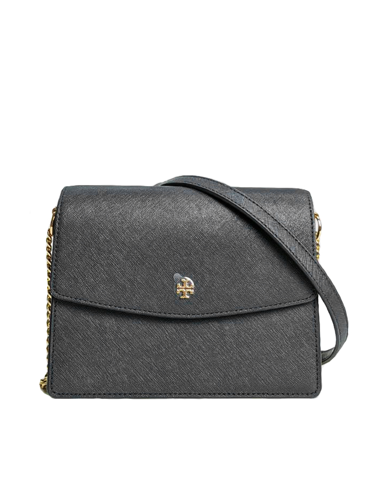 Tory Burch Emerson Envelope Adjustable Shoulder Bag Black