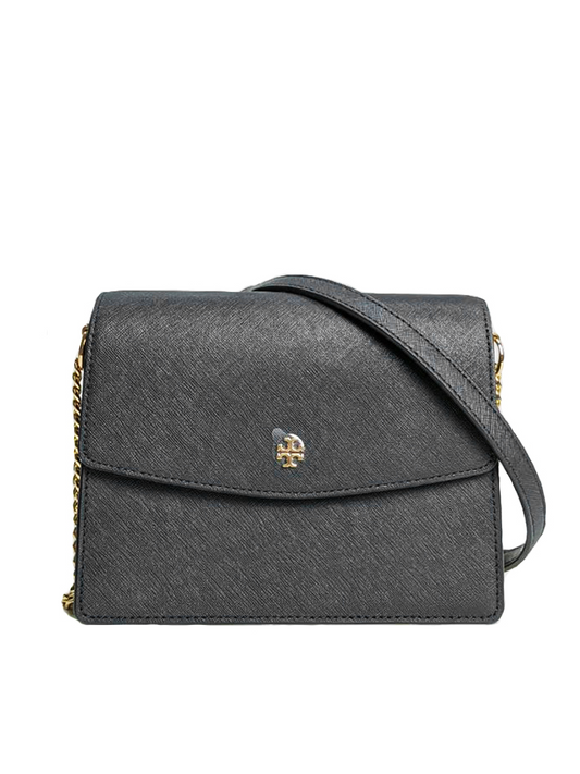 Tory Burch Emerson Envelope Adjustable Shoulder Bag Black