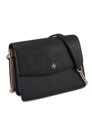Tory Burch Emerson Envelope Adjustable Shoulder Bag Black