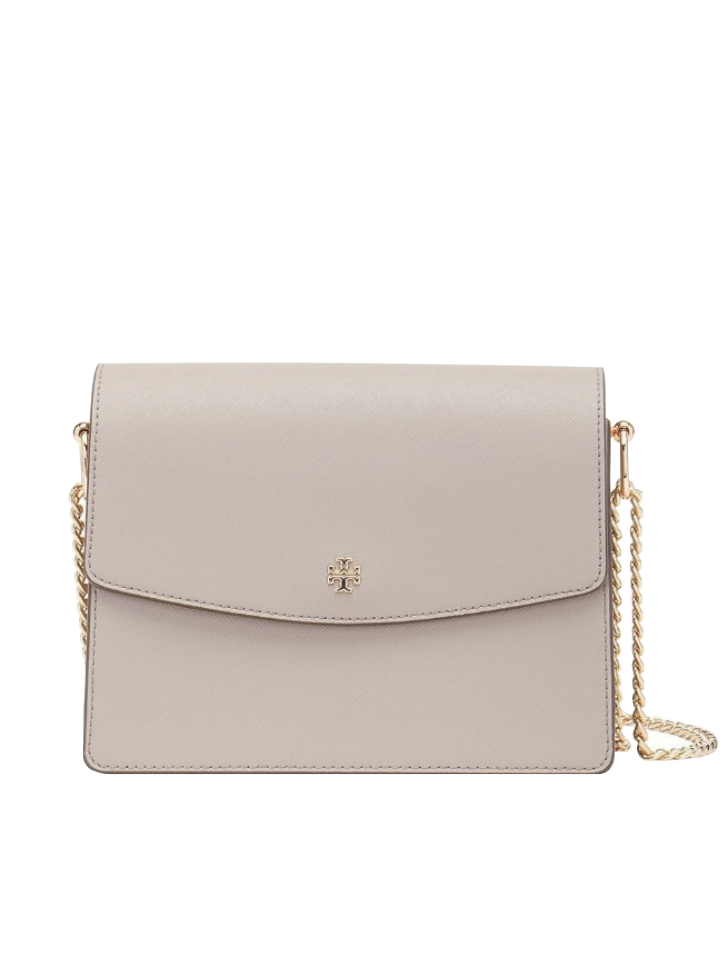Tory Burch Emerson Envelope Adjustable Shoulder Bag French Gray