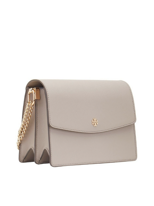 Tory Burch Emerson Envelope Adjustable Shoulder Bag French Gray