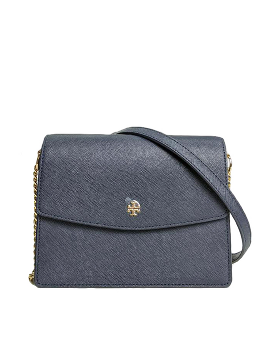 Tory Burch Emerson Envelope Adjustable Shoulder Bag Navy