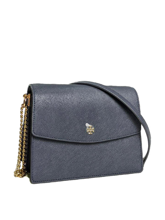 Tory Burch Emerson Envelope Adjustable Shoulder Bag Navy