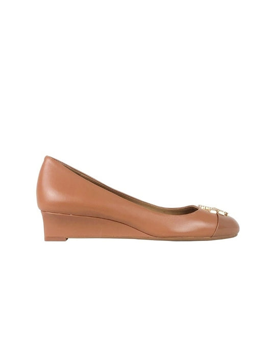 Tory Burch 61547 Everly 35mm Cap Toe Wedge Royal Tan Size 6