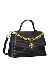 Tory Burch 61674 Kira Chevron Top-Handle Satchel Black