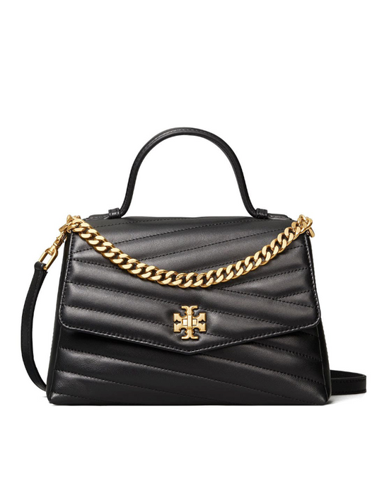 Tory Burch 61674 Kira Chevron Top-Handle Satchel Black
