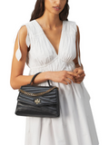Tory Burch 61674 Kira Chevron Top-Handle Satchel Black