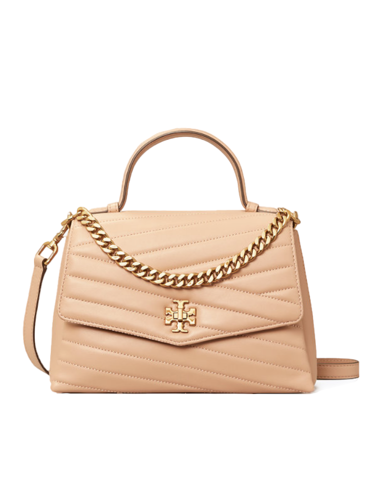 Tory Burch 61674 Kira Chevron Top Handle Satchel Devon Sand