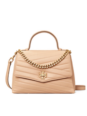 Review Tory Burch Kira Chevron Top-Handle Satchel Devon Sand 