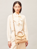 Tory Burch 61674 Kira Chevron Top Handle Satchel Devon Sand