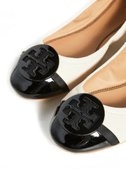Tory Burch 63176 Minnie Cap Toe Ballet Flats Perfect Black