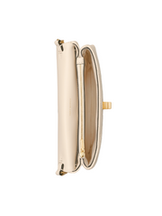 Tory Burch 64068 Kira Chevron Chain Wallet New Cream