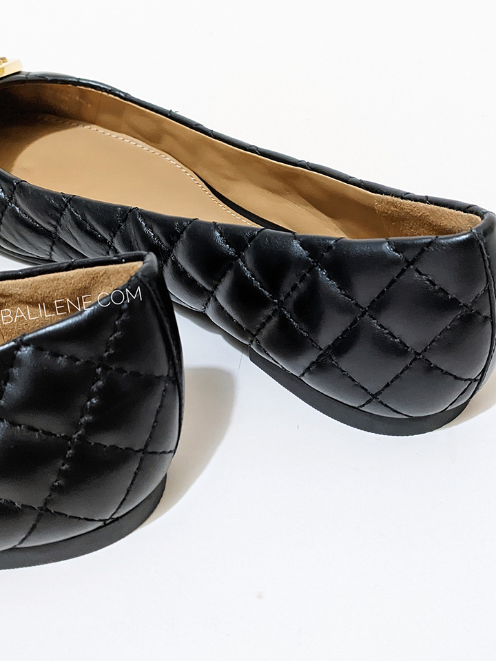 Tory Burch 64092 Benton 2 Quilted Ballet Flat Nappa Leather Perfect Black