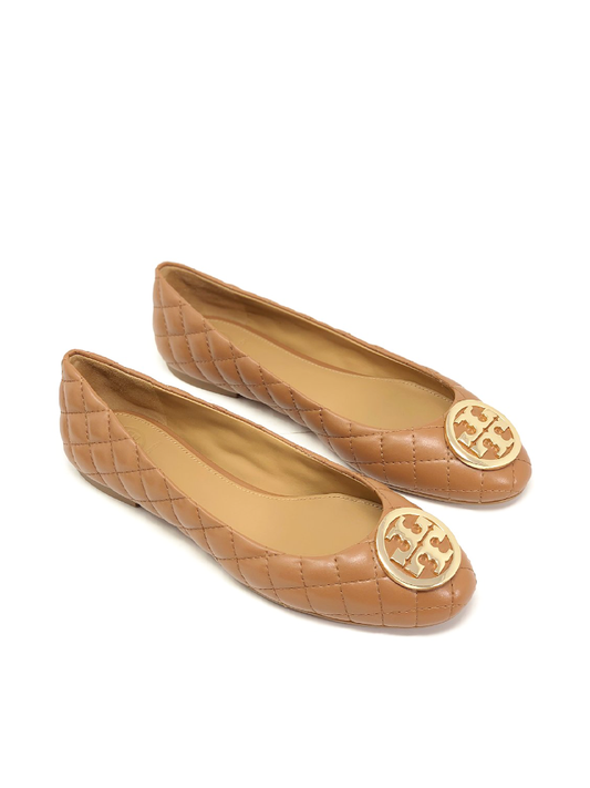 Tory Burch 64092 Benton 2 Quilted Ballet Flat Nappa Leather Royal Tan