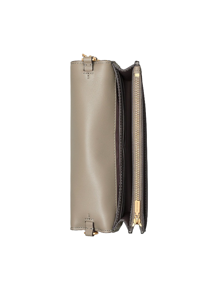 Tory Burch Fleming Soft Wallet Crossbody Bag Grey Heron