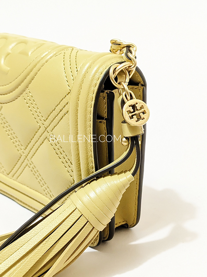 Tory Burch Fleming Soft Wallet Crossbody Bag Beeswax Balilene