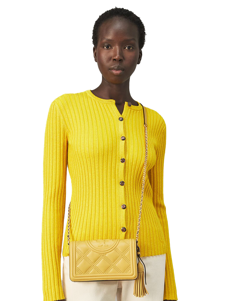 Tory Burch Fleming Soft Wallet Crossbody Bag Beeswax