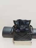 Tory Burch 64439 Kira Chevron Mini Bucket Bag Black