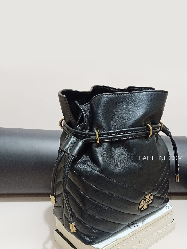 Tory Burch 64439 Kira Chevron Mini Bucket Bag Black
