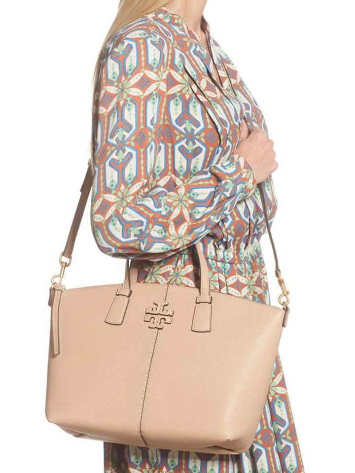 Tory Burch 64458 McGraw Top-Zip Satchel Devond Sand