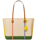 Tory Burch 64475 Perry Canvas Triple-Compartment Tote Natural