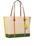 Tory Burch 64475 Perry Canvas Triple-Compartment Tote Natural