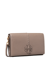 Tory Burch 64502 McGraw Wallet Crossbody Silver Maple