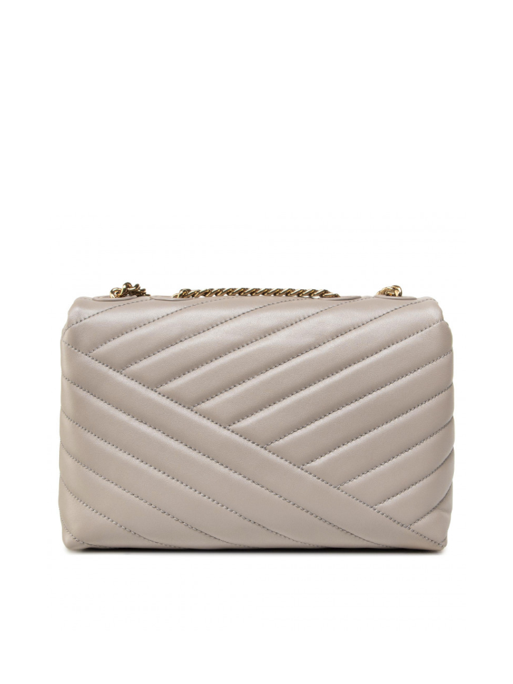 Tory Burch 64963 Kira Chevron Small Convertible Shoulder Bag Gray Heron