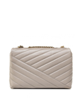 Tory Burch 64963 Kira Chevron Small Convertible Shoulder Bag Gray Heron