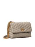 Tory Burch 64963 Kira Chevron Small Convertible Shoulder Bag Gray Heron