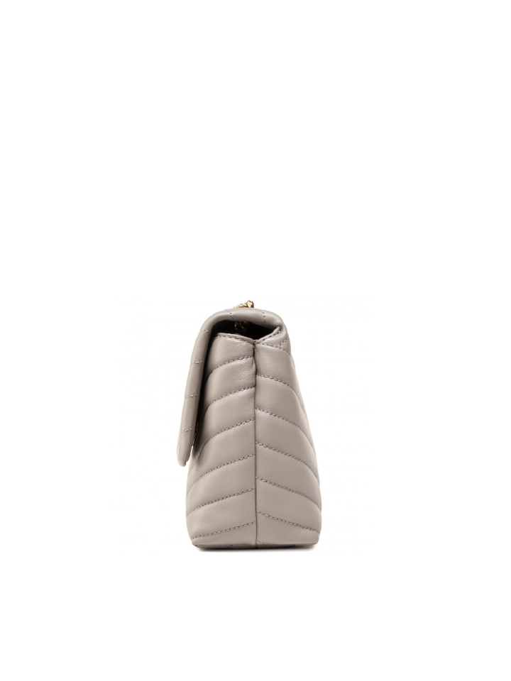 Tory Burch 64963 Kira Chevron Small Convertible Shoulder Bag Gray Heron