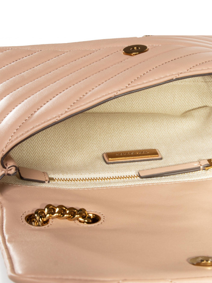Tory Burch 64963 Kira Chevron Small Convertible Shoulder Bag Pink Moon