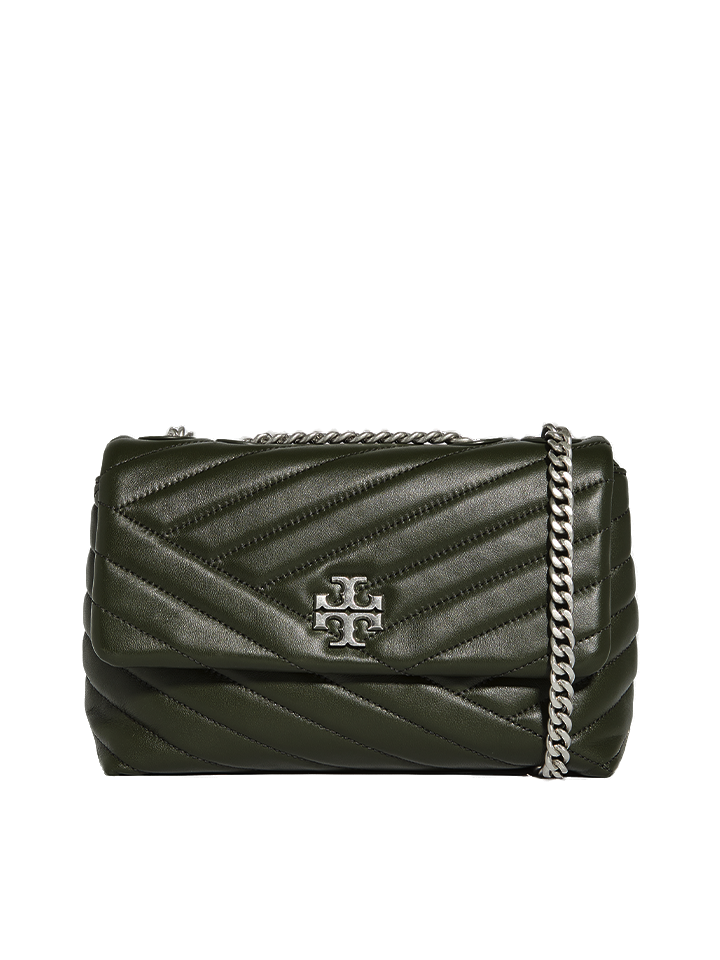 Tory Burch Small Kira Leather Convertible Crossbody Bag In Poblano