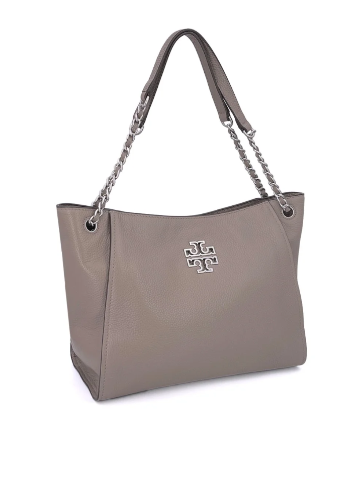 Tory Burch Britten Small Slouchy Tote French Gray