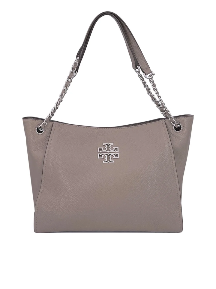 Tory Burch Britten Small Slouchy Tote French Gray