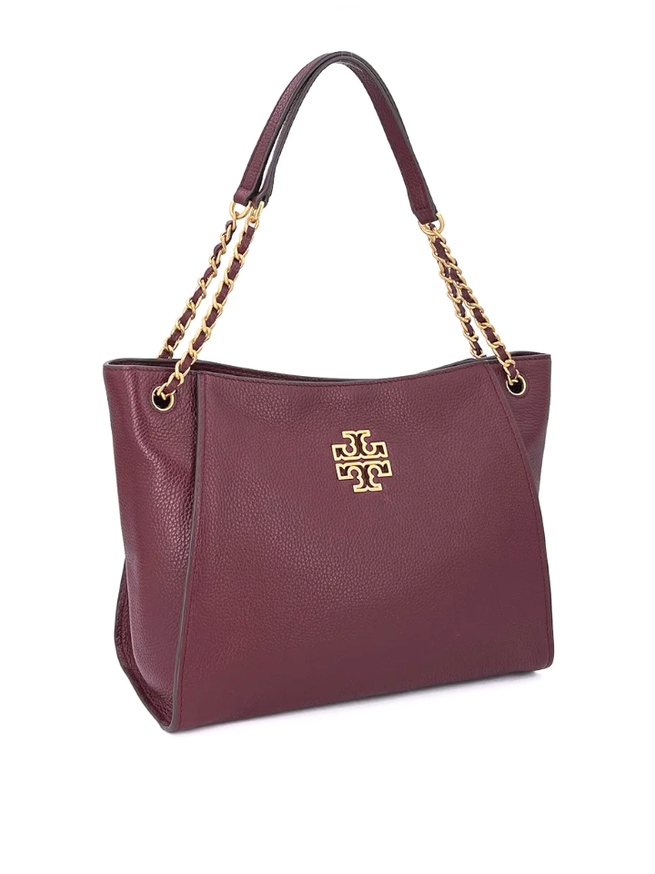 Tory Burch Britten Small Slouchy Tote New Plum