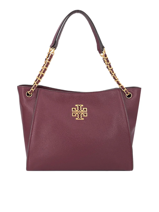 Tory Burch Britten Small Slouchy Tote New Plum