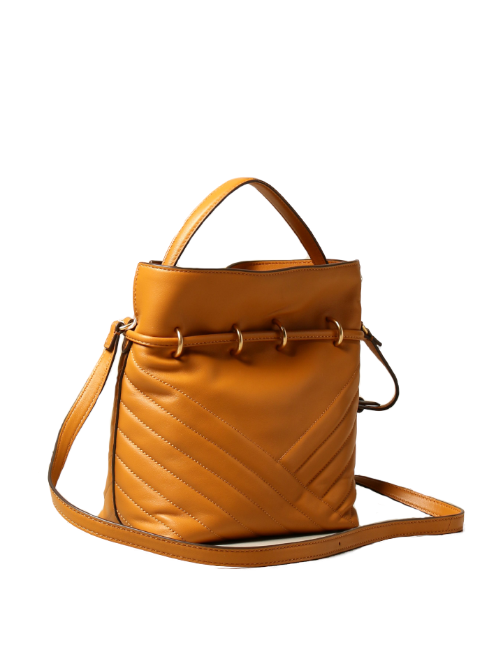 Tory Burch 73561 Kira Chevron Mini Bucket Bag Squash