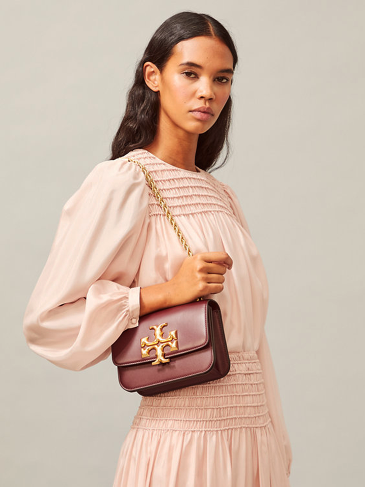 Tory Burch Eleanor Small Convertible Shoulder Bag Claret Balilene