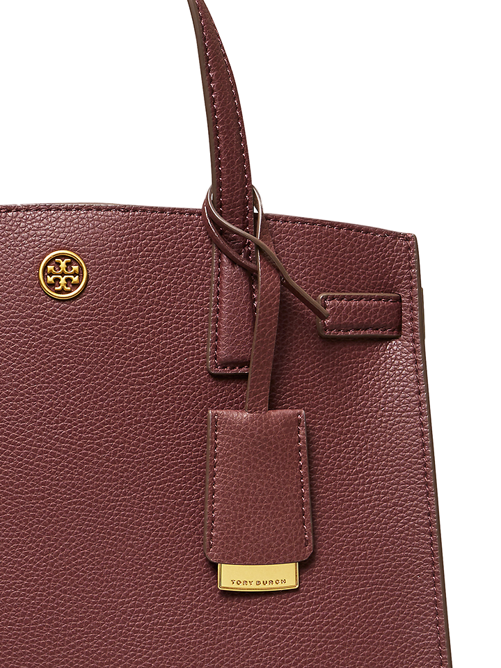Tory Burch 73625 Walker Small Satchel Dark Rhubarb/Dark Gold