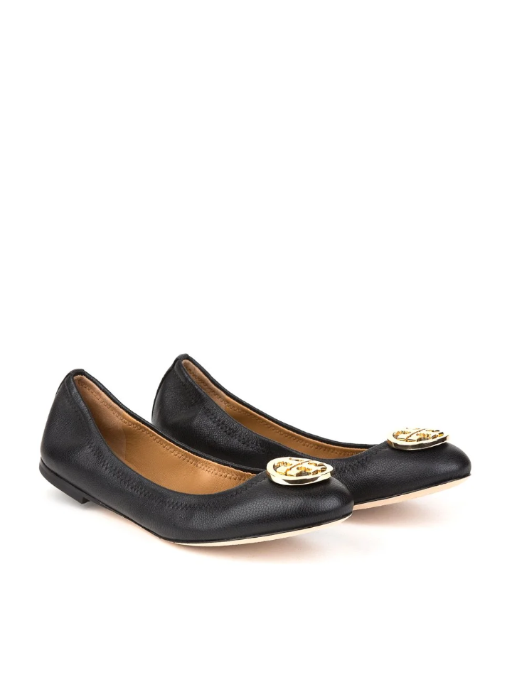 Tory Burch 75513 Benton 2 Travel Ballet Perfect Black Size 7